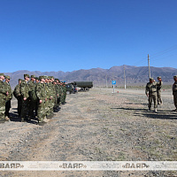 Белорусские военнослужащие, прибывшие в  Кыргызстан для участия в учениях ОДКБ, разместились в полевом лагере