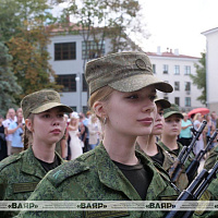  Курсанты военного факультета в Белорусском государственном университете произнесли слова клятвы на верность Родине