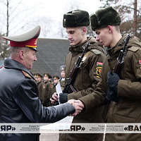 Военную присягу приняли новобранцы 361-й базы охраны и обслуживания
