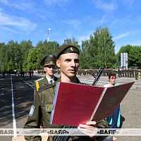 Торжественный ритуал приведения военнослужащих нового пополнения к Военной присяге в 15 зрбр