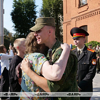  Курсанты военного факультета в Белорусском государственном университете произнесли слова клятвы на верность Родине