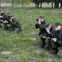 Занятия по военной топографии с курсантами военно-технического факультета в БНТУ