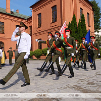  Курсанты военного факультета в Белорусском государственном университете произнесли слова клятвы на верность Родине