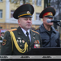 Торжественная церемония прощания со знаменем командира 127 брс гвардии полковника Вадима Янушкевича