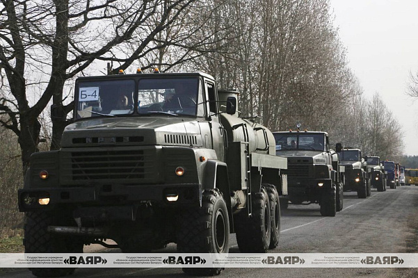 Военнообязанные 19 омбр совершили марш на базу горючего