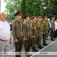 В расположении военного факультета в ГрГУ имени Янки Купалы сегодня была открыта смена военно-патриотического лагеря