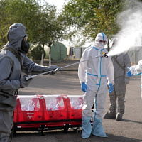 На полигоне – сводное подразделение РХБЗ и медицинского обеспечения