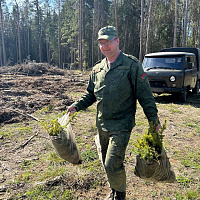 Военнослужащие инженерного полка СЗОК приняли участие в акции «Дай лесу новае жыццё»