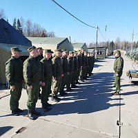 Показное занятие по обустройству полевого лагеря