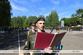 Торжественный ритуал приведения военнослужащих нового пополнения к Военной присяге в 15 зрбр