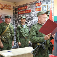 Принятие Военной присяги у военнообязанных, призванных из запаса на сборы в 11 омбр