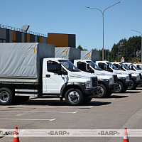 Торжественное вручение организационным структурам ДОСААФ новых грузовых автомобилей и автобусов