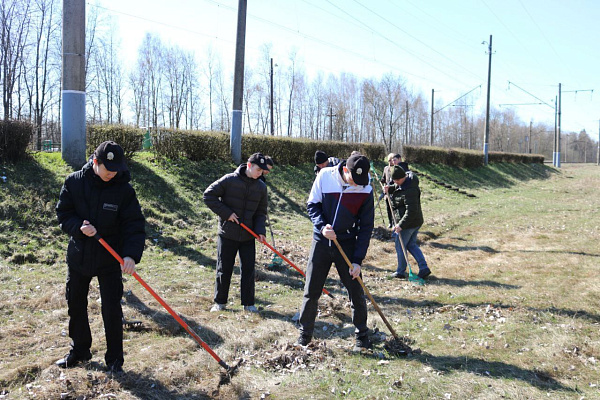Воспитанники военно-патриотического клуба «Волот» приняли участие в республиканском субботнике вместе с 65 автбр