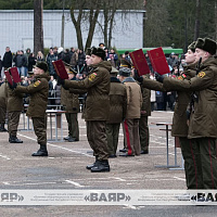 Военную присягу приняли новобранцы 361-й базы охраны и обслуживания