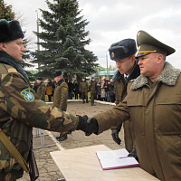 Новобранцы приняли Военную присягу в радиотехнической бригаде 