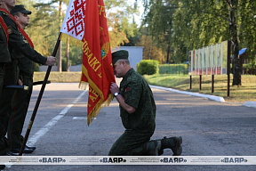 В 361 боо (ЦОВУ) прошел ритуал прощания с Боевым Знаменем командира базы