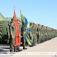 Государственный флаг Республики Беларусь поднят на полигоне Ашулук