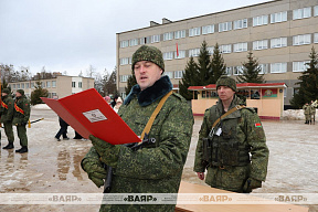Принятие Военной присяги военнообязанными, призванными из запаса на военный сбор в ряд воинских частей ЗОК