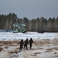 Взвод идет в учебный бой