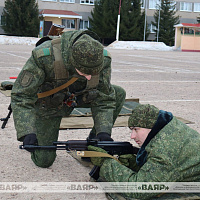 На сборах с военнообязанными, призванными из запаса на военный сбор, продолжаются занятия по предметам общевойсковой подготовки