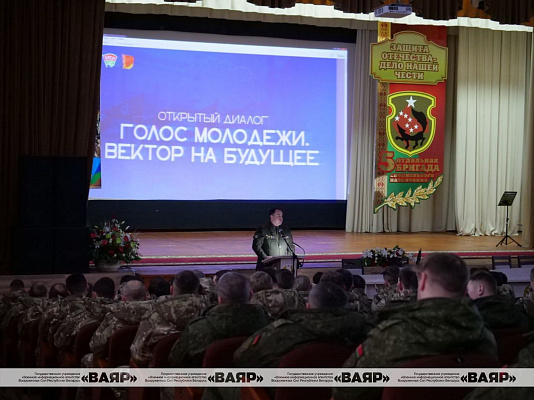 Перед воинским коллективом 5 обр СпН выступил делегат VII Всебелорусского народного собрания