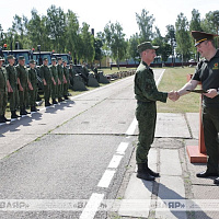 Церемония вручения новой инженерной техники соединениям и воинским частям Вооружённых Сил