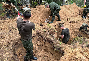 Церемония перезахоронения останков воинов Русской императорской армии и открытие памятного знака 