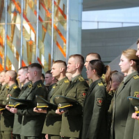 Церемония вручения членских билетов ОО «БРСМ» курсантам Военной академии