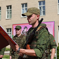 Военнообязанные, участвующие в учении с военными комиссариатами Гродненской области, приняли Военную присягу