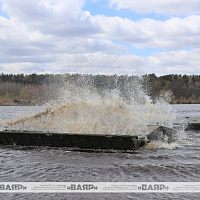 Военнослужащие понтонно-мостового батальона 188 ибр отработали наведение паромной переправы через реку Днепр