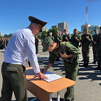 На военном факультете в Гродненском государственном университете имени Янки Купалы прошел ритуал принятия Военной присяги