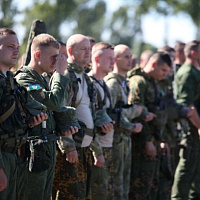 Молебен для участников учения