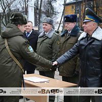 Военную присягу приняли новобранцы 50-й смешанной авиабазы и 49-й радиотехнической бригады