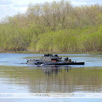 Занятие по преодолению водной преграды с военнослужащими 120-й отдельной гвардейской механизированной бригады