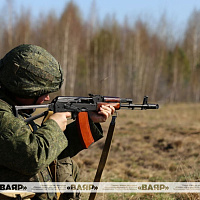 Занятие по огневой подготовке с военнообязанными, прибывшими на сборы