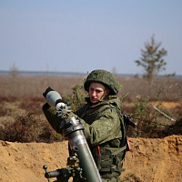 Завершающая стадия слаживания минометной батареи