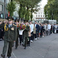 Торжественный митинг на стадионе Белорусского национального технического университета