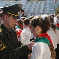 Церемония вручения членских билетов ОО «БРСМ» курсантам Военной академии